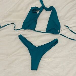 Teal Halter Bikini Set